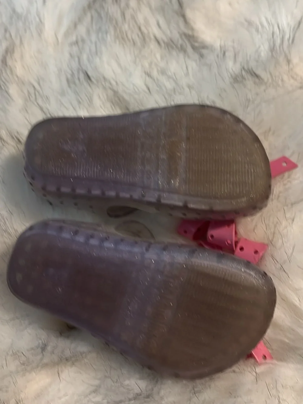 Mini Melissa Silver Jelly Mary Janes with Pink Bow Accents